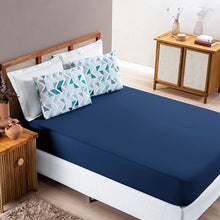 Carregar imagem no visualizador da galeria, Jogo De Lençol Cama Casal Padrão 4 Peças Quality Em Tecido Malha 100% Algodão Toque Macio