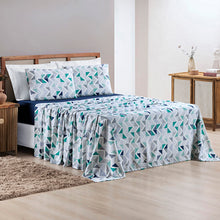 Carregar imagem no visualizador da galeria, Jogo De Lençol Cama Casal Padrão 4 Peças Quality Em Tecido Malha 100% Algodão Toque Macio