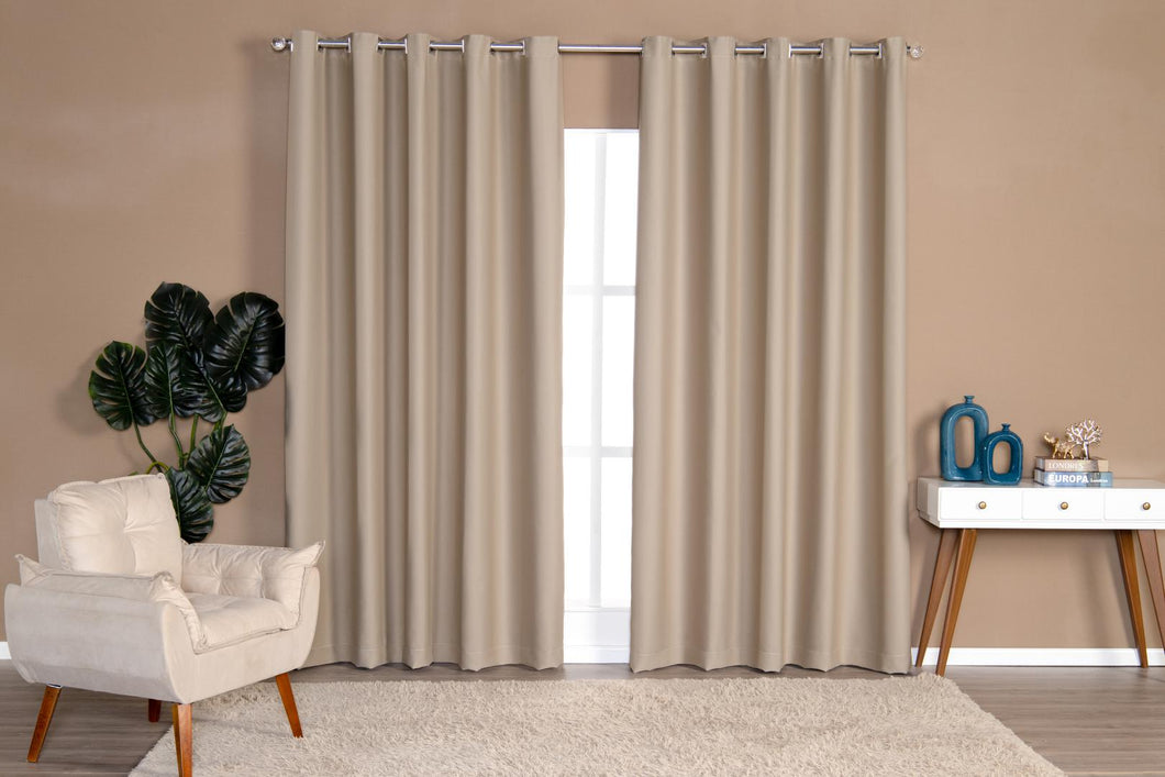 Cortina Blackout Tecido Sala / Quarto 3,00m x 1,70m Para Varão Simples