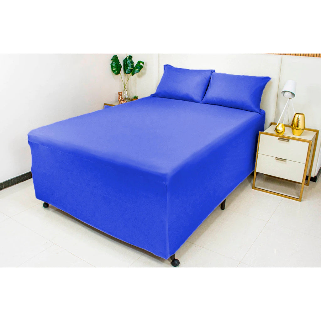 Lençol Luva para Cama Casal Queen Aurora Enxovais em Malha Lisa