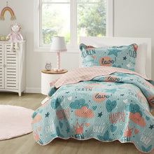 Carregar imagem no visualizador da galeria, Kit Colcha Cobre Leito Infantil Aurora Enxovais Dupla Face 2 Peças
