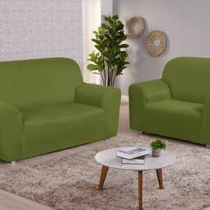 Kit de Capas para sofá 2 & 3 Lugares Ligadinha Coladinha em malha Gel Lisa